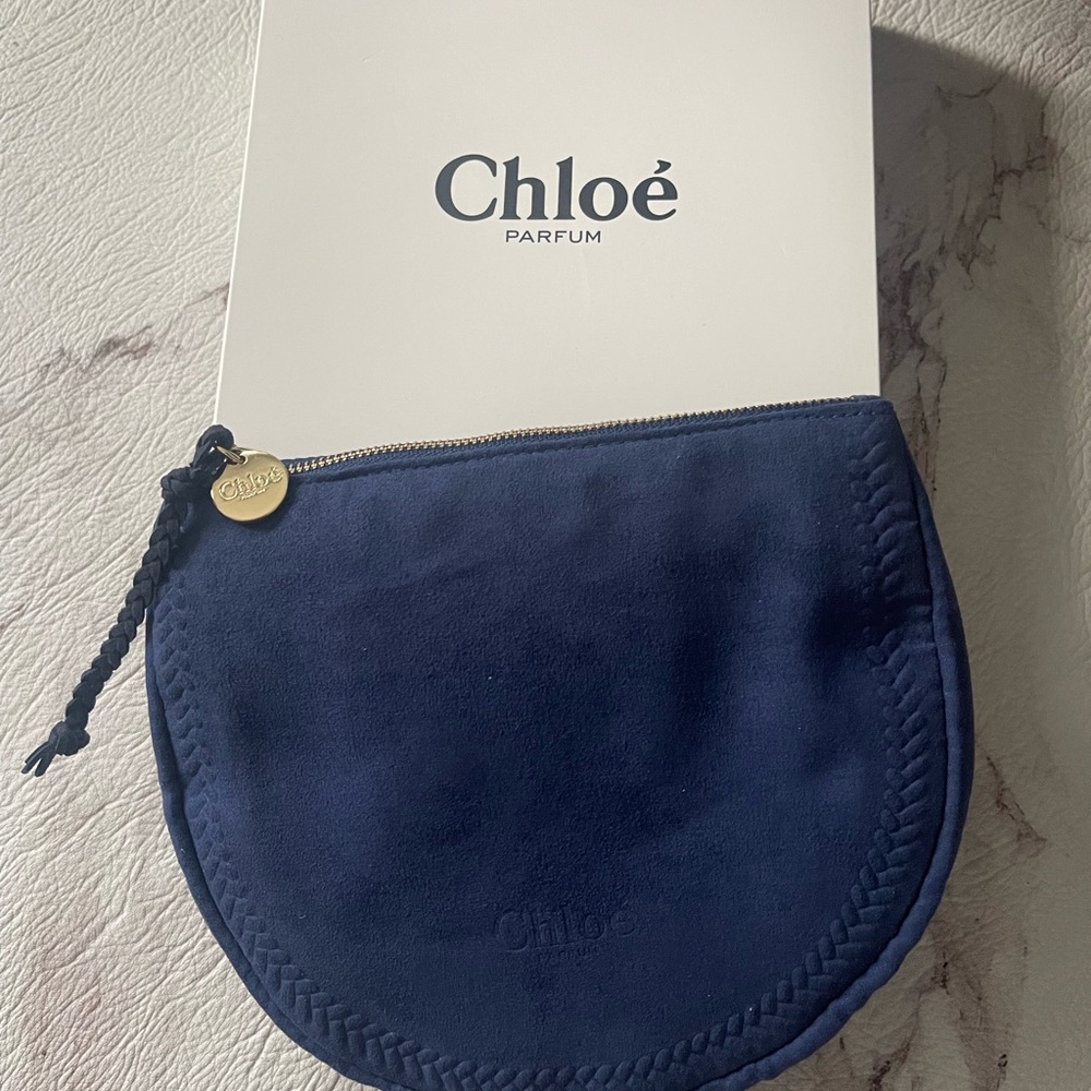 Chloe Navy Blue Cosmetic Bag